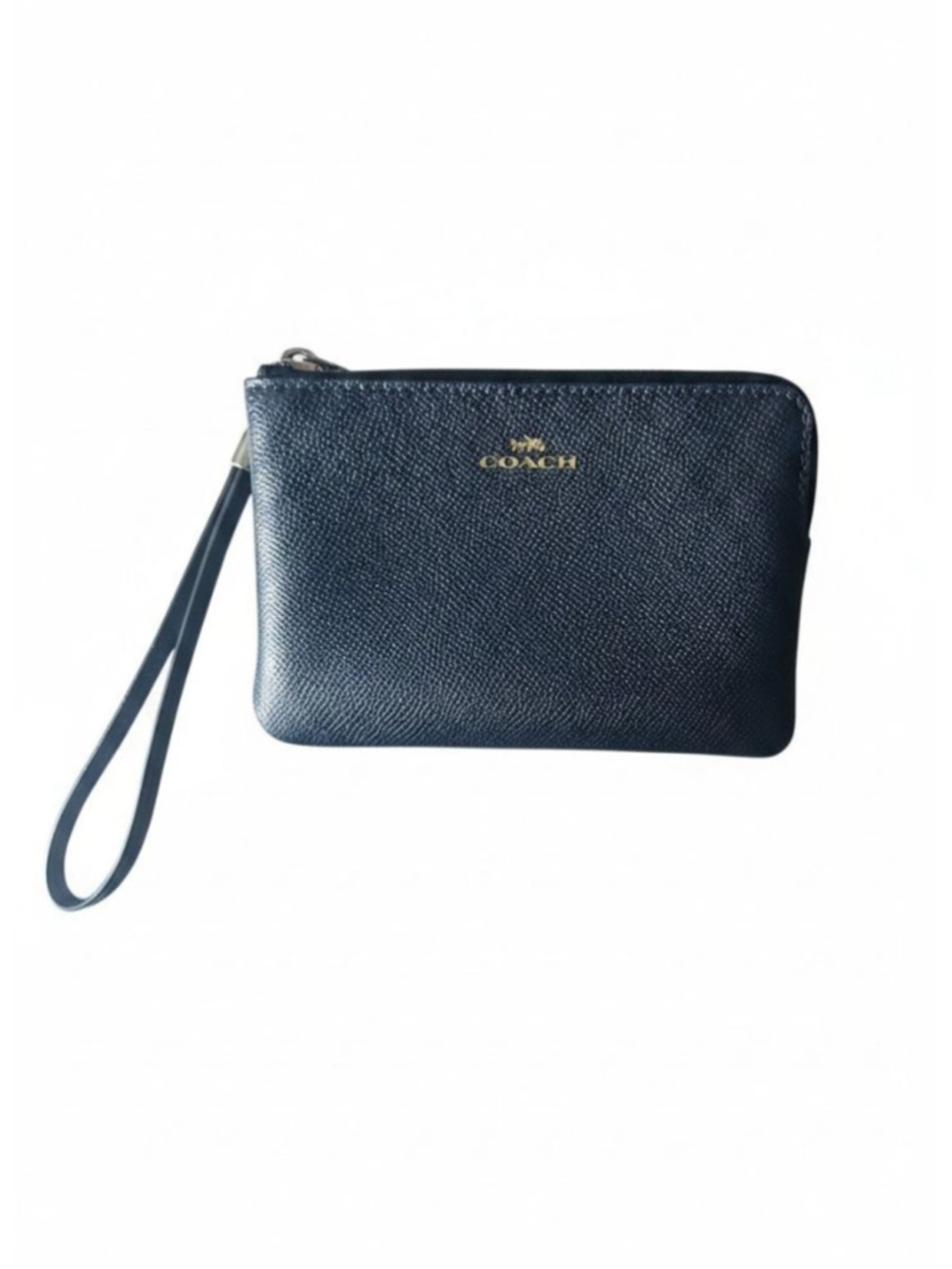 Coach Navy Blue Leather Wristlet One Size